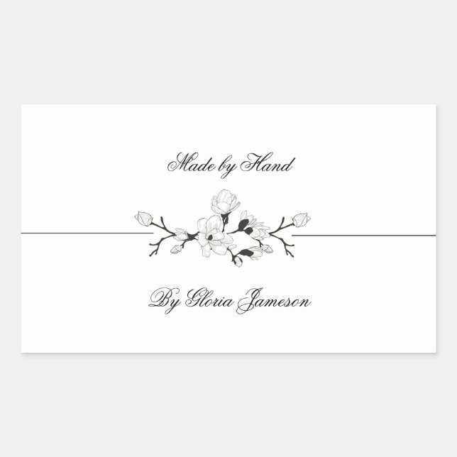 Adesivo Retangular Rótulo profissional para pequenas empresas (Frente)