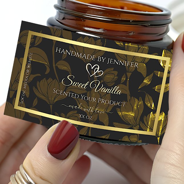 Adesivo Retangular Rótulo Rótulo de Embalagem do Produto Floral de Vi (Criador carregado)