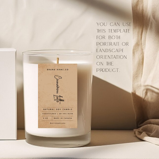 Adesivo Retangular Rótulo Russo do Café Castanho Moderno (Criador carregado)