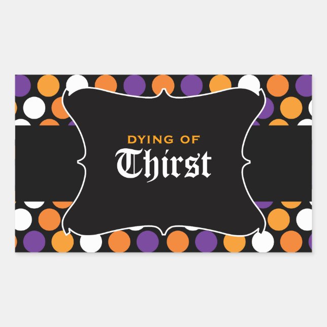 Adesivo Retangular Rótulos de Bebida/Tratamento de Halloween (Frente)