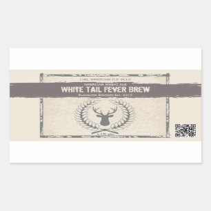 Adesivo Retangular Rótulos de Cerveja Personalizados do Buck Grunge