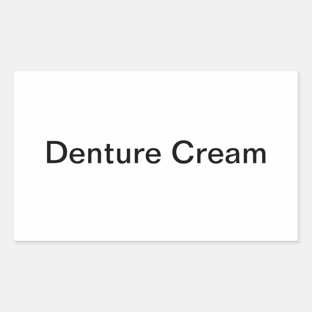 Adesivo Retangular Rótulos de Creme de Denture/ (Frente)