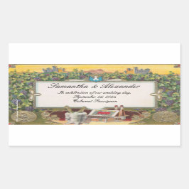 Adesivo Retangular Rótulos de Garrafas de Vinha Personalizadas