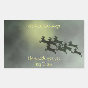 Adesivo Retangular Rótulos de Reindeer