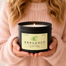 Adesivo Retangular Rótulos de Velas Elegantes Boho Verde Suave Bergam