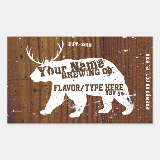 Adesivo Retangular Rótulos Personalizados para Cerveja Caseira (Frente)