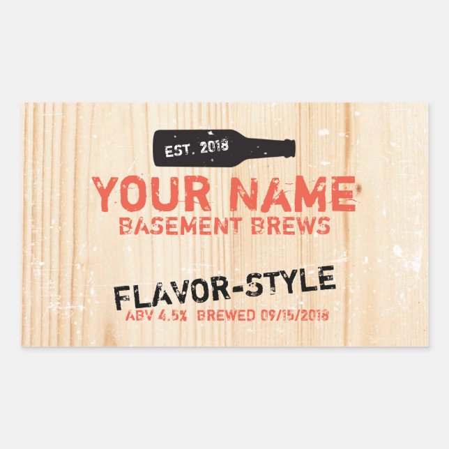 Adesivo Retangular Rótulos Personalizados para Garrafas de Cerveja (Frente)