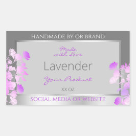 Adesivo Retangular Rótulos Rótulos de Embalagem de Produto Floral Rox