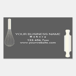 Adesivo Retangular Rótulos simples para empresas de panificação moder