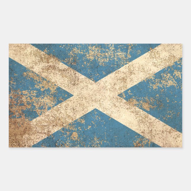 Adesivo Retangular Rough Agage Vintage - Bandeira escocesa (Frente)