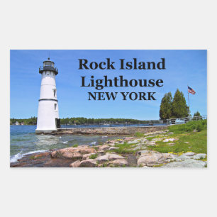 Adesivo Retangular Roupa de Rock Island, New York Stickers