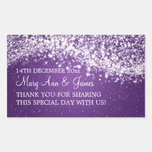Adesivo Retangular Roxo Sparkling da onda do Tag elegante do favor do