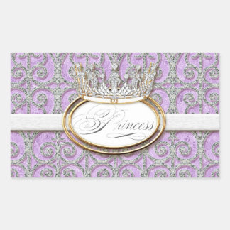 Adesivo Retangular Royal Princess Crown Girl Chá de fraldas Sticker S