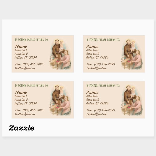 Adesivo Retangular Rua Anthony de Pádua, Localizador de Coisas Perdid (Folha)