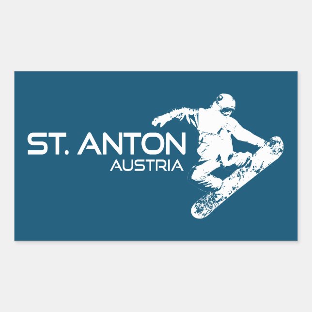 Adesivo Retangular Rua Anton Austria Snowboarder (Frente)