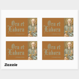 Adesivo Retangular Rua. Bento da Nursia (JM 07; Latim Motto)