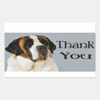 Adesivo Retangular Rua Bernard Puppy Dog Obrigado Sticker