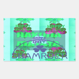 Adesivo Retangular Rua cativante de Shamrock festivo.