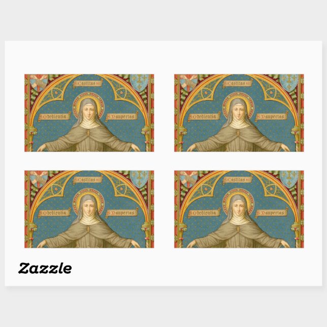 Adesivo Retangular Rua. Clare de Assisi e Rolls of Vows (SAU 027) (Folha)
