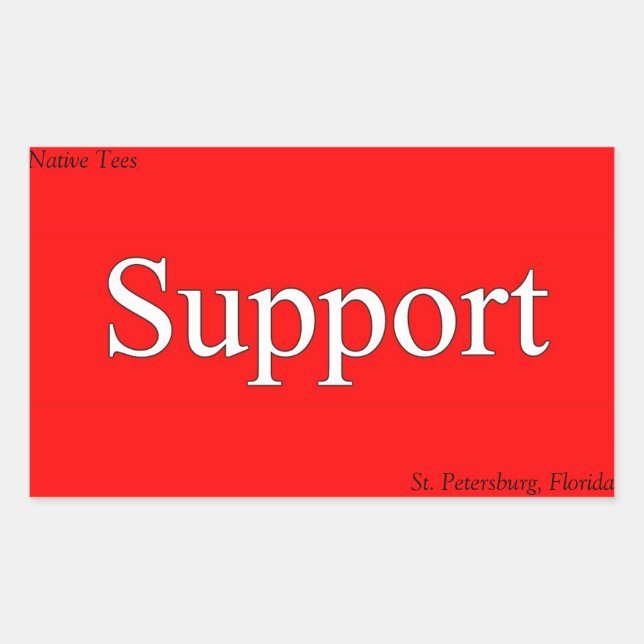 Adesivo Retangular Rua de apoio, Pete Native Tee Stickers! (Frente)