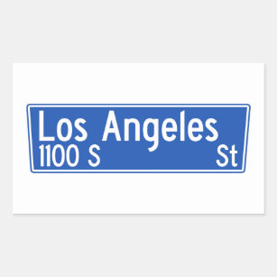Adesivo Retangular Rua de Los Angeles, Los Angeles, sinal de rua de