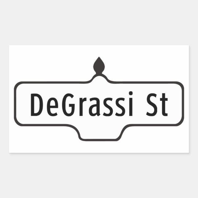 Adesivo Retangular Rua DeGrassi, Sinal da Rua Toronto (Frente)