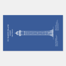 Adesivo Retangular Rua. Farol Martin Island - Michigan - AD