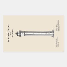 Adesivo Retangular Rua. Farol Martin Island - Michigan - SBD