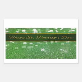 Adesivo Retangular Rua, Glitter do Dia de Patrick