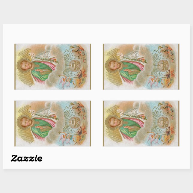 Adesivo Retangular Rua: Joseph de um "Cartão de Peregrinação" (B 01) (Folha)