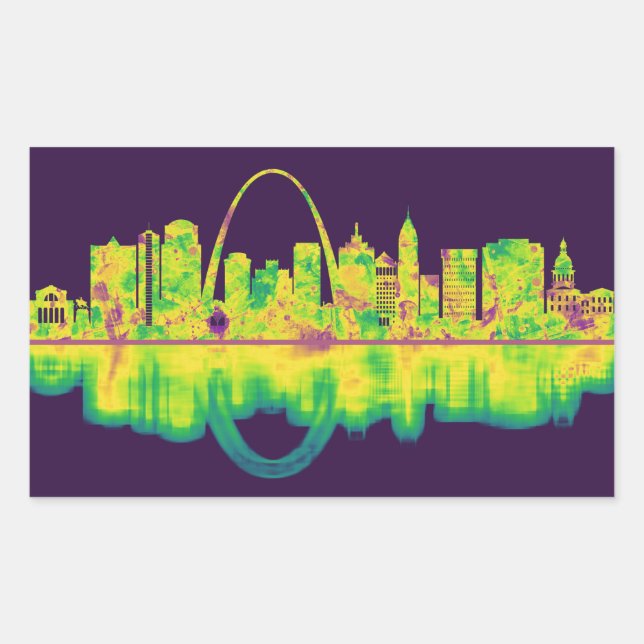 Adesivo Retangular Rua Louis Missouri Skyline (Frente)