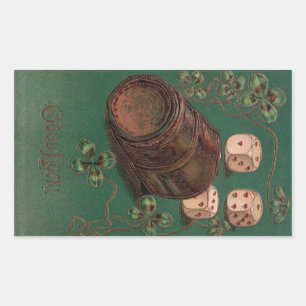 Adesivo Retangular Rua Vintage, Dia de Patrick, Boa Sorte