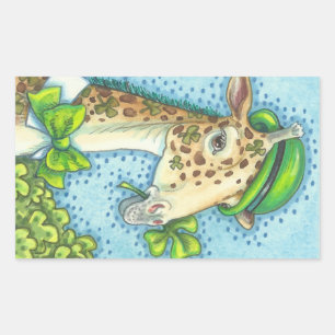 Adesivo Retangular RUAS. PATRICK DAY IRISH GIRAFFE STICKERS *Folha