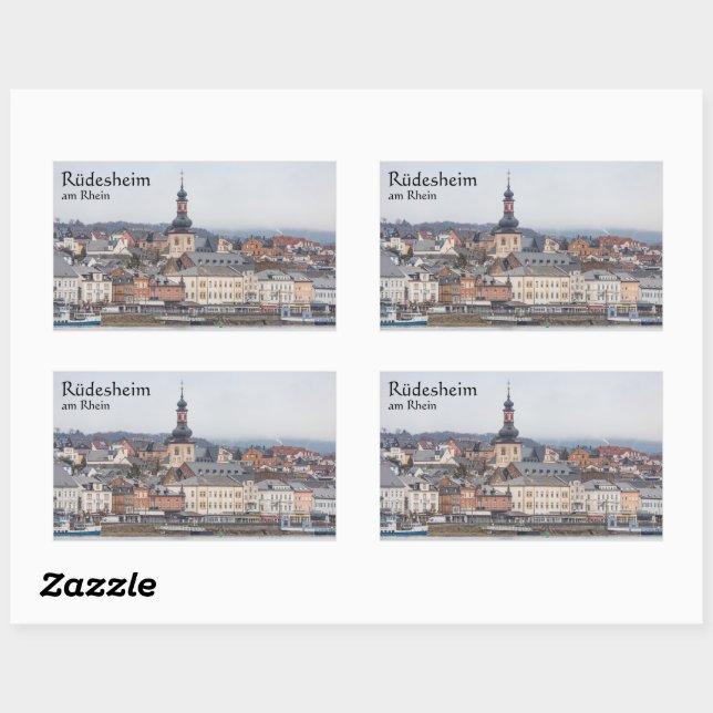 Adesivo Retangular Rüdesheim Alemanha (Folha)