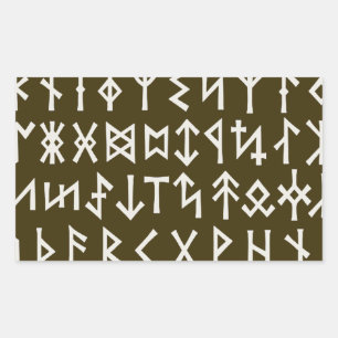 Adesivo Retangular Runas Futhark Antigas