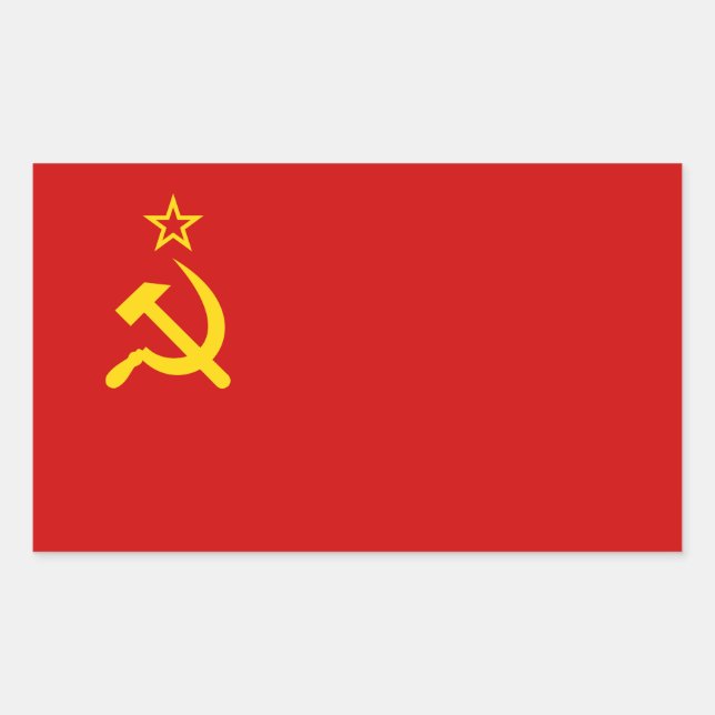 Adesivo Retangular Rússia Comunista Bandeira URSS (Frente)