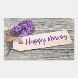 Adesivo Retangular Rustic Happy Noroz Hyacinth - Sticker