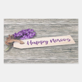 Adesivo Retangular Rustic Happy Noroz Hyacinth - Sticker