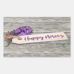 Adesivo Retangular Rustic Happy Noroz Hyacinth - Sticker