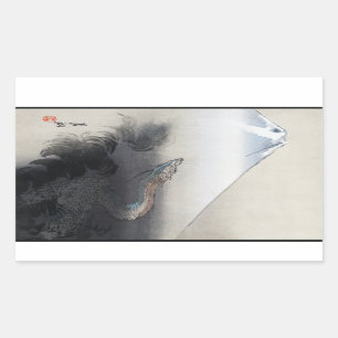 Adesivo Retangular Ryu Shoten Mt. Fuji & Dragon por Ogata Gekko  