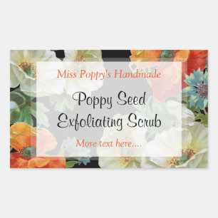 Adesivo Retangular Sabão Personalizado ou Vinheta-Vinho Laranja-Branc