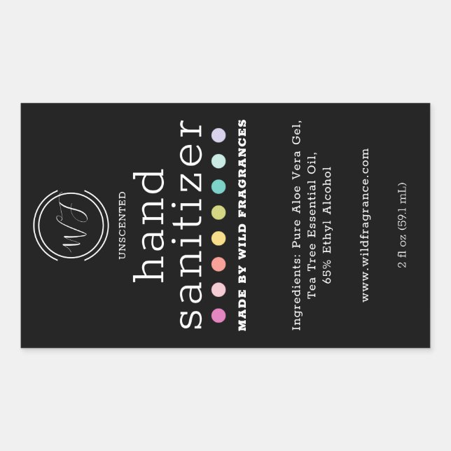 Adesivo Retangular Sabão Sanitador De Mão Grande De bolinhas (Frente)