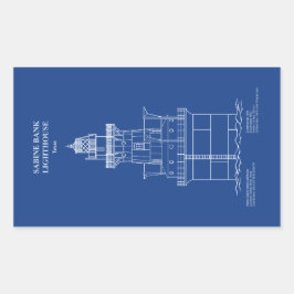 Adesivo Retangular Sabine Bank Lighthouse - Texas - AD