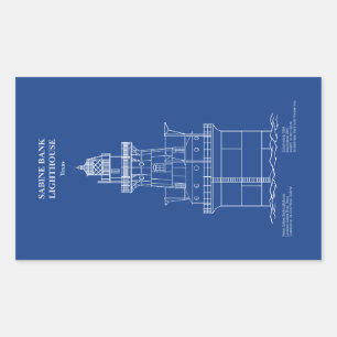 Adesivo Retangular Sabine Bank Lighthouse - Texas - AD