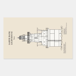 Adesivo Retangular Sabine Bank Lighthouse - Texas - SBD