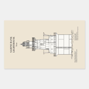 Adesivo Retangular Sabine Bank Lighthouse - Texas - SBD