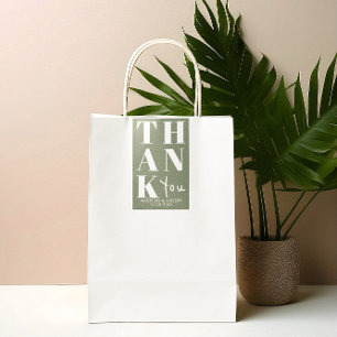 Adesivo Retangular Sage Green Bold Simple Obrigado Favor De Casamento