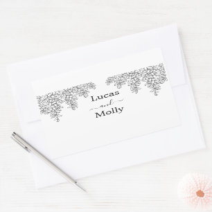 Adesivo Retangular Sage Green Fern Leaf Wedding