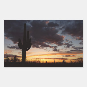Adesivo Retangular Saguaro Sunset III Arizona Desert Landscape