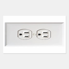 Adesivo Retangular Saída elétrica falsa